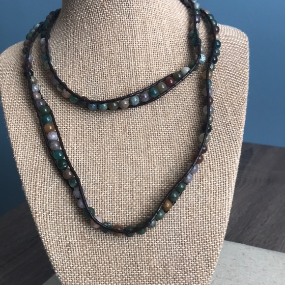 Jewelry - Leather and gemstone wrap bracelet Jewelry - Leather and gemstone wrap bracelet